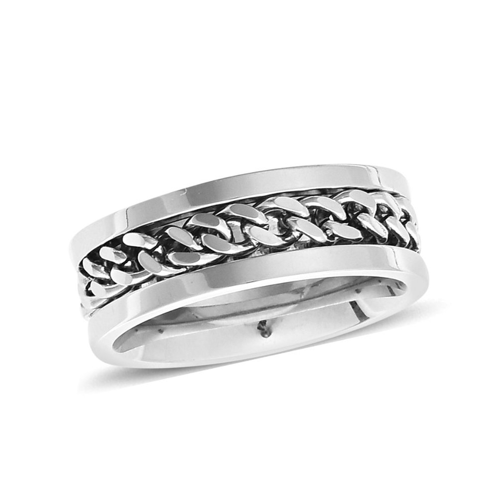 Greek Men's Braided Stainless Steel Ring